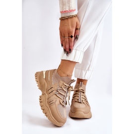 BM Ženske sportske cipele na čarape Bež Berna smeđa 1