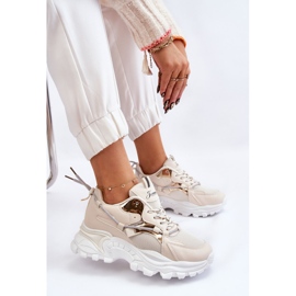 PA1 Ženska sportska obuća na vezanje na platformu Bež Minea 2