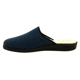 Befado muške papuče izolirane ovčjim krznom pu 000M325, tamnoplave plava 2