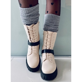 BM Ravne čizme na vezanje Kieran Beige bež 2