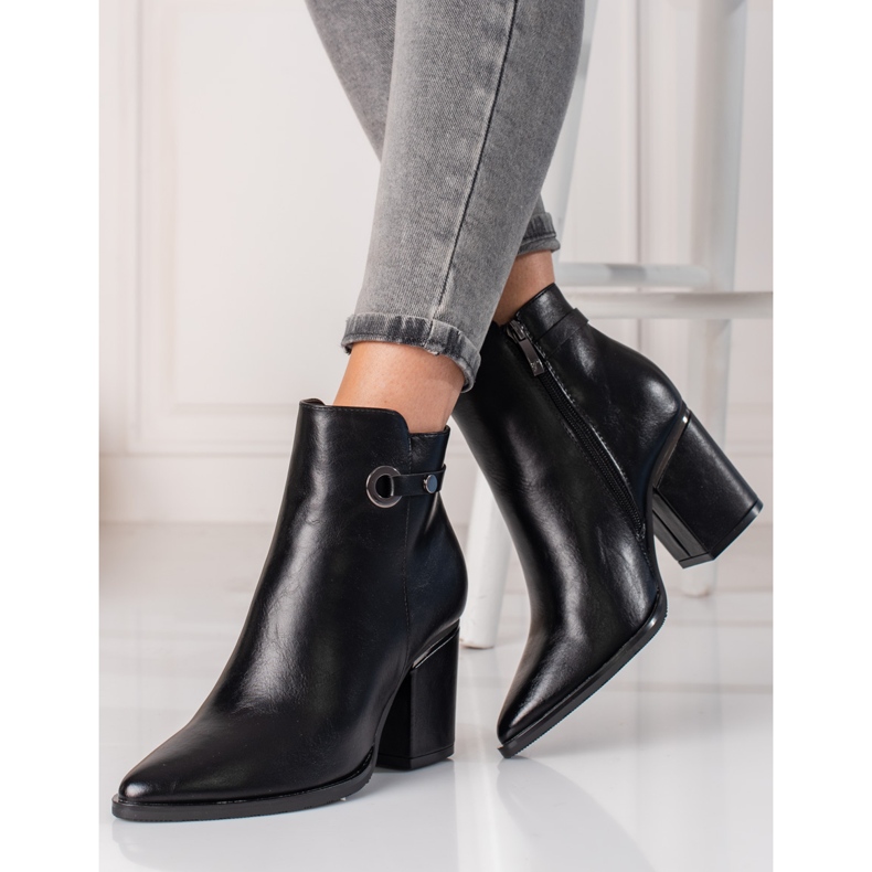 W. Potocki Ženske čizme Potocki na crni stup crno 1