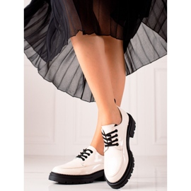 La.Fi Elegantne cipele na vezanje bijela crno 2