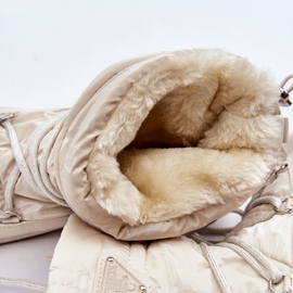 PM1 Ženske modne čizme za snijeg na vezanje svijetlo bež boje 2