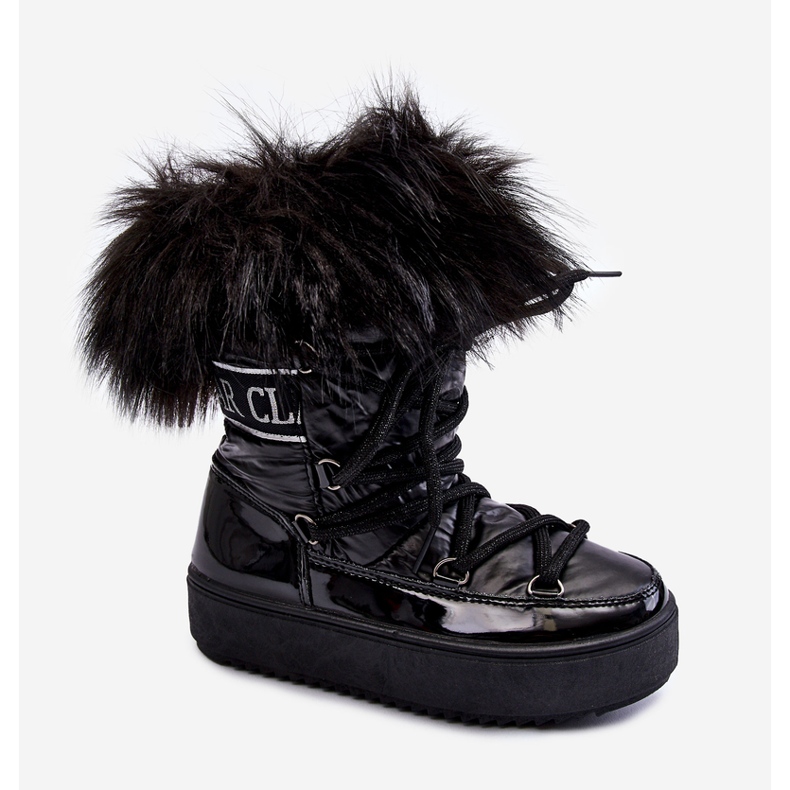 PM1 Dječje izolirane čizme za snijeg na vezanje crne boje Colioris crno 1