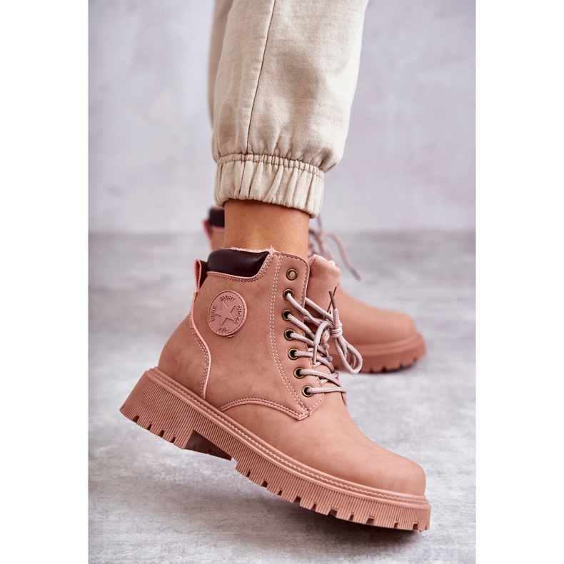 News Kožne tople čizme ružičaste Felizia Trappers ružičasta 2