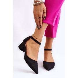 PG1 Moderne svjetlucave cipele na nisku petu crne Leilany crna 1