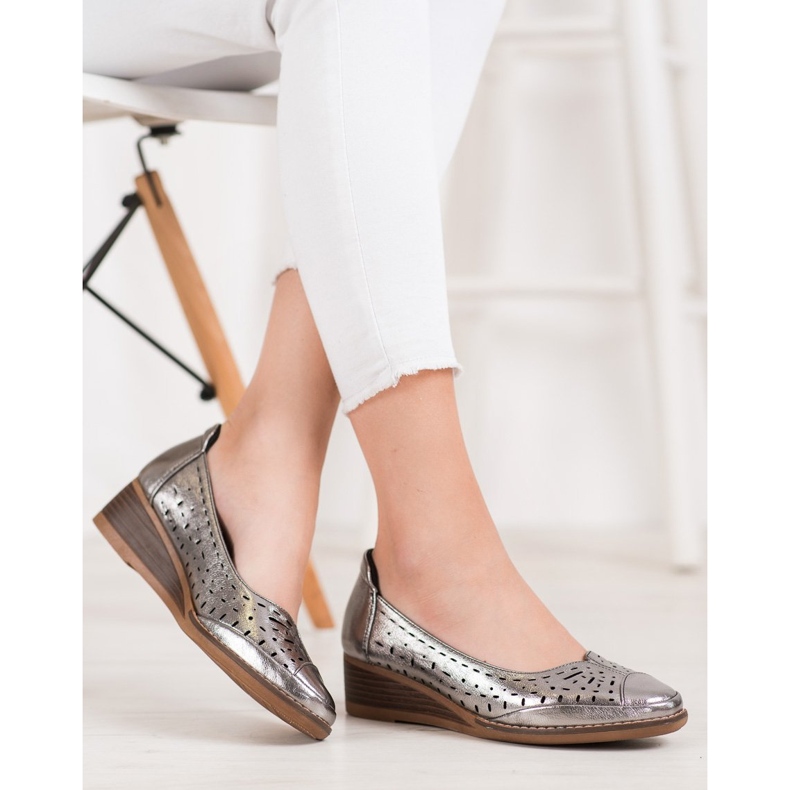 Cipele na klin Vinceza siva 1