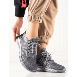 TRENDI Zavezane lagane tenisice siva 2