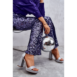 Sjajne sandale na masivnoj srebrnoj Calmi peti srebro 1