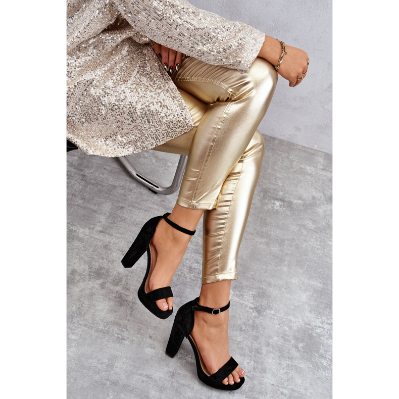 Sandale od brušene kože na spektakularnu crnu petu crno 2