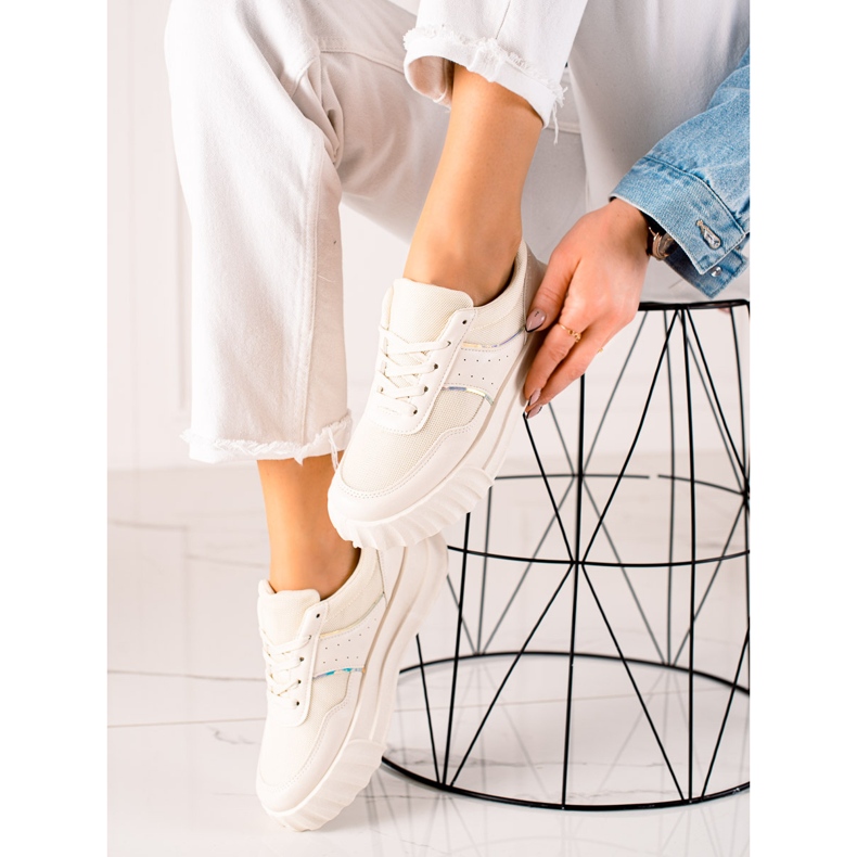 TRENDI Sportske tenisice na platformi bež 2