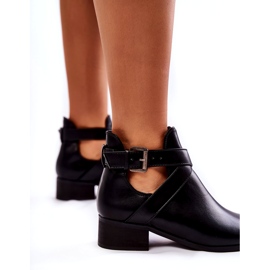 PG1 Ženske gležnjače s izrezima crne Mandy crna 3