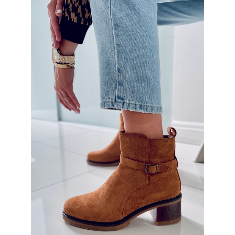 BM Aretha Camel čizme sa širokom petom smeđa 2