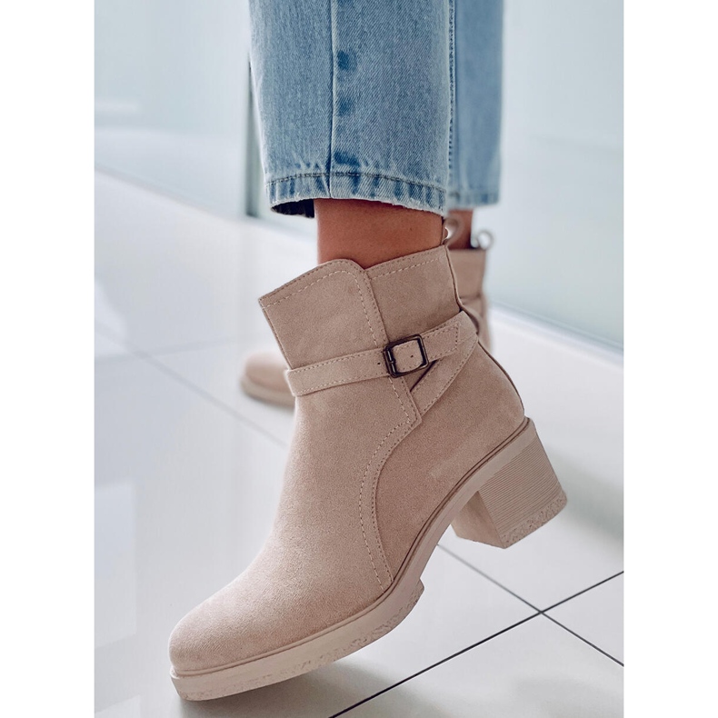 BM Čizme sa širokom petom Aretha Beige bež 2