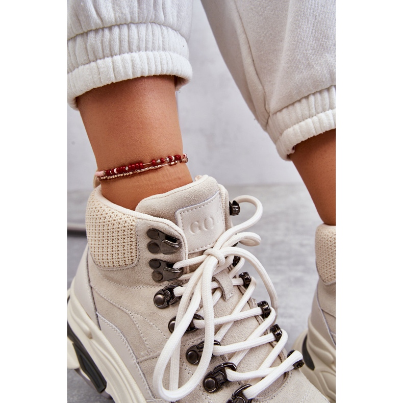 Ženske visoke sportske cipele GOE KK2N4097 Svijetlo bež 2