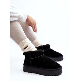 FS1 Moderne niske čizme za snijeg od brušene kože crne Nucca crno 7