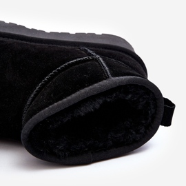 Moderne niske čizme za snijeg od brušene kože crne Nucca crno 1