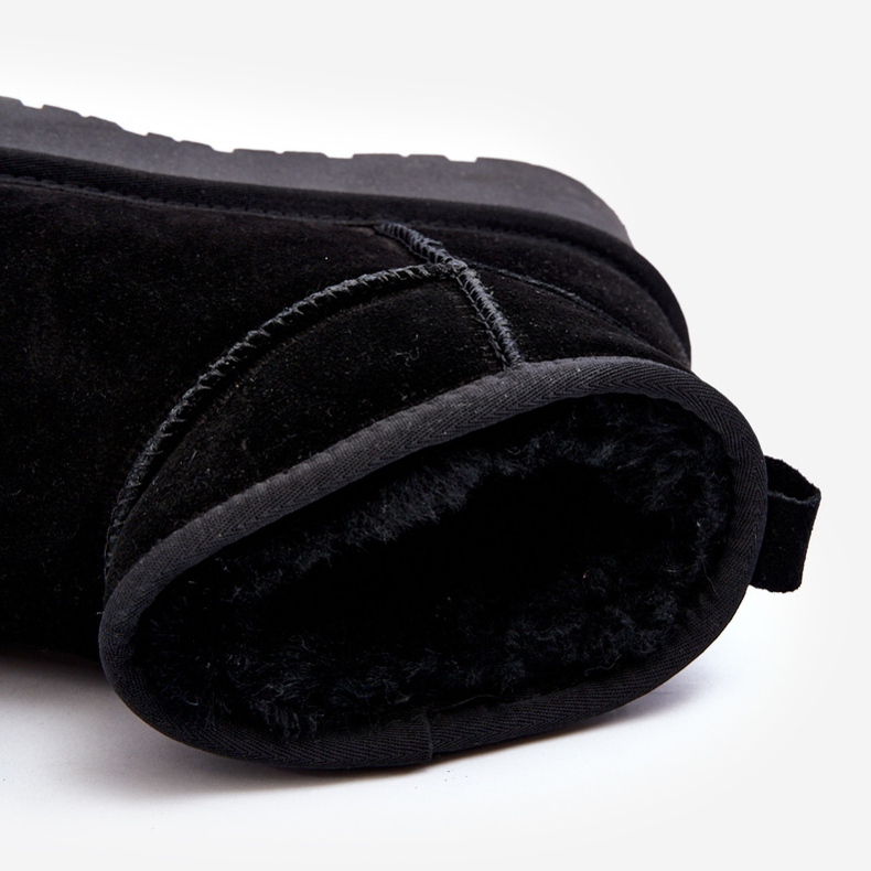 Moderne niske čizme za snijeg od brušene kože crne Nucca crno 1