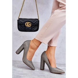 PA1 Sjajne salonke na petu Srebrno-zlatna Elmira smeđa srebro 2