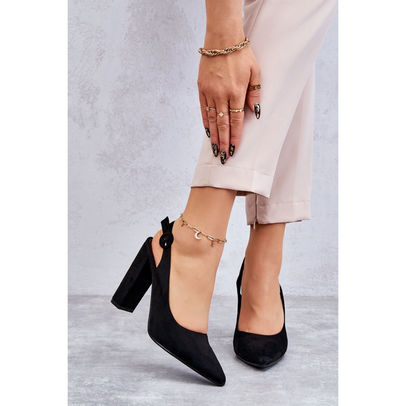 PA1 Cipele na visoku petu crne Alanze crno 1