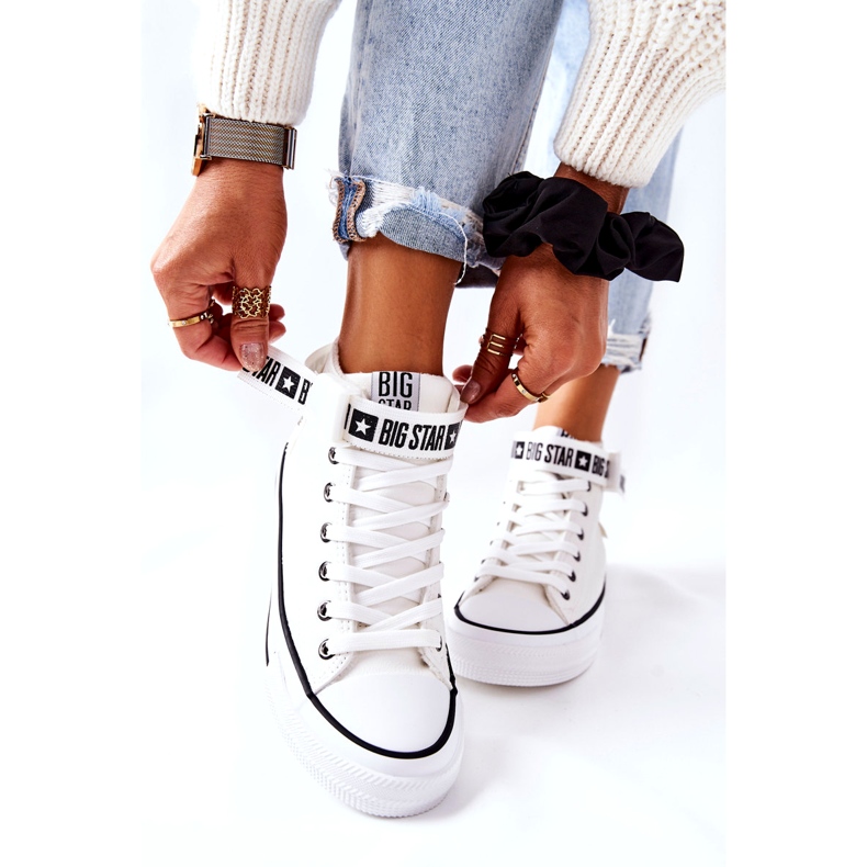 Visoko izolirane tenisice Big Star GG274027 Bijele bijela 4