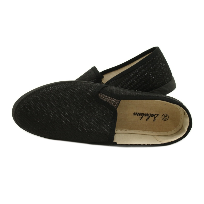 Sabatina Slip-on tenisice crne svjetlucave DMC-15 crna 3