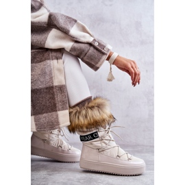 Ženske bež zalijepljene čizme snijega 4