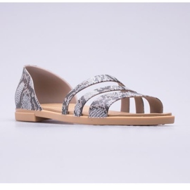 Crocs Tulum otvorene ravne sandale W 206109-15W bež smeđa 1