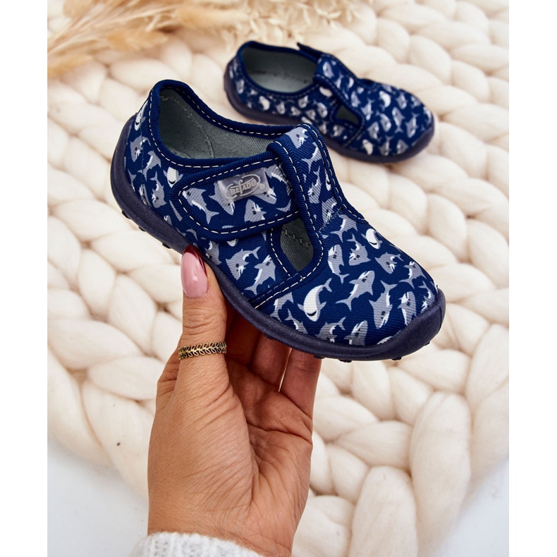 BEFADO S.A. Dječje papuče Befado Sharks 010X032 tamnoplave mornarsko plava 1