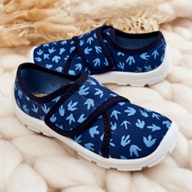 BEFADO S.A. Dječje papuče Befado Tragovi dinosaura 974X476 tamnoplave mornarsko plava 2