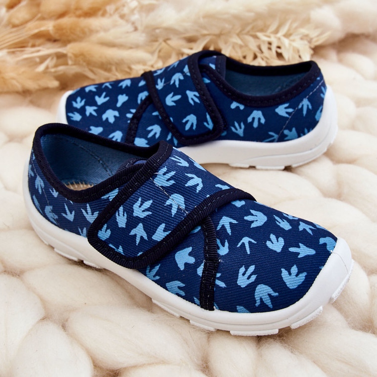 BEFADO S.A. Dječje papuče Befado Tragovi dinosaura 974X476 tamnoplave mornarsko plava 2