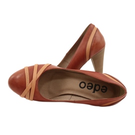 Ženske kožne pumpe 1392 smeđa ukrašena edeo prugama 4