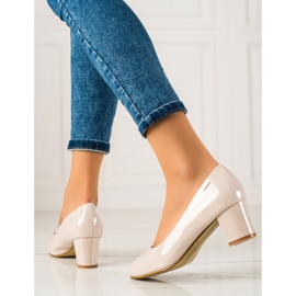 Goodin Elegantne lakirane pumpice bež 1