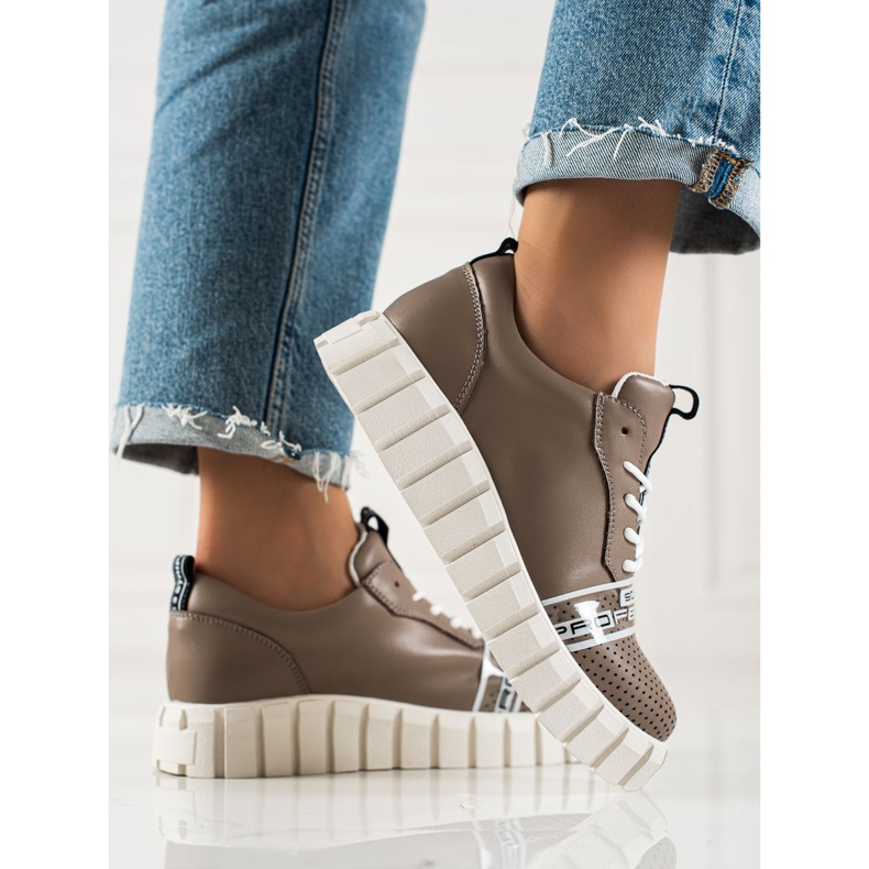 ARTIKER Smeđe modne kožne cipele smeđa 1