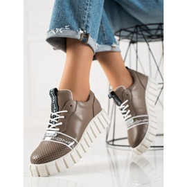 ARTIKER Smeđe modne kožne cipele smeđa 2