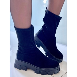 PA1 Phyllis Crne ravne čizme od brušene kože crna 1