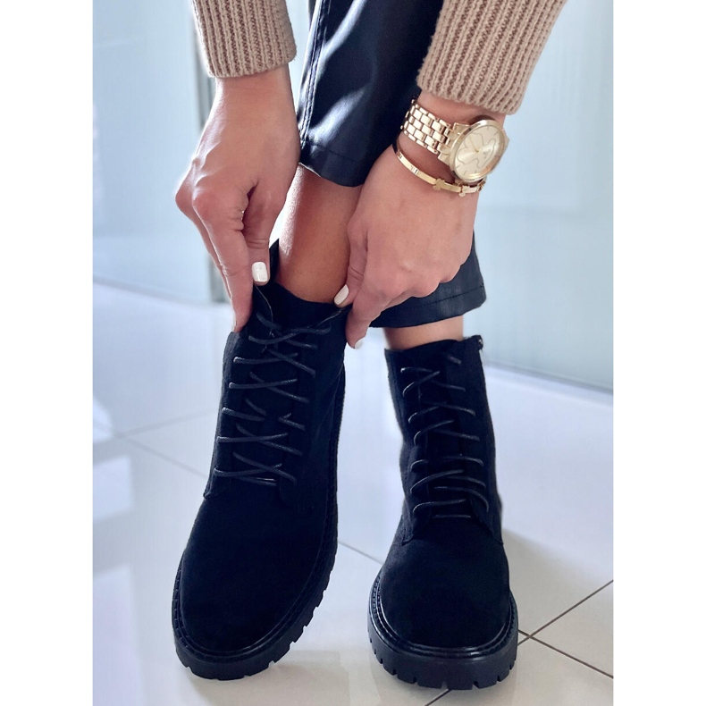 PA1 Gaten crne antilop čizme na vezanje crno 2