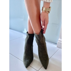 PA1 Čizme s petom od brušene kože Natalie Green zelena 1