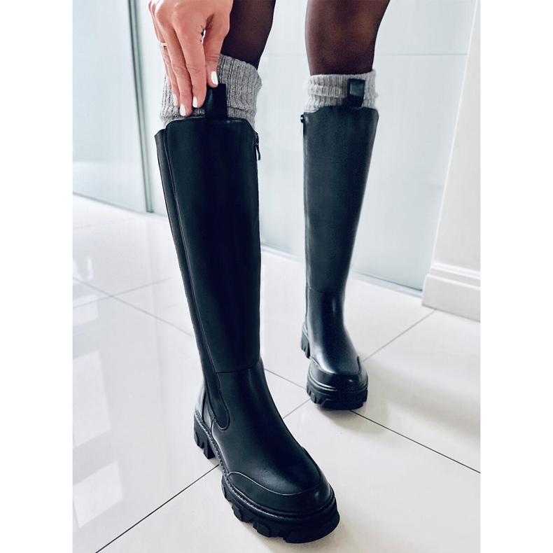 Čizme s elastičnim gornjim dijelom Roberts Black crna 2