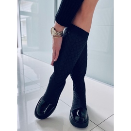 Elegantne prošivene čizme Coco Black crno 2