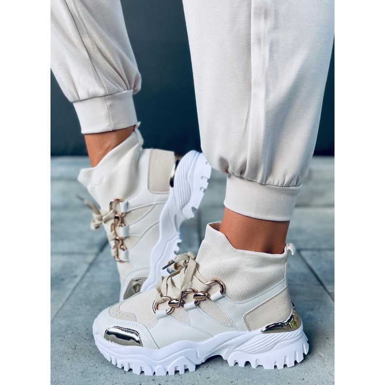 PA1 Tergo Bež visoke tenisice bijela 1