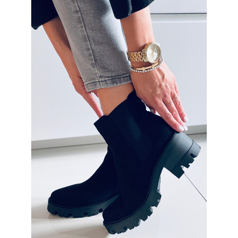 Ragga crne gležnjače na visoku petu crno 2