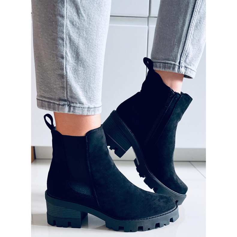 Ragga crne gležnjače na visoku petu crna 1