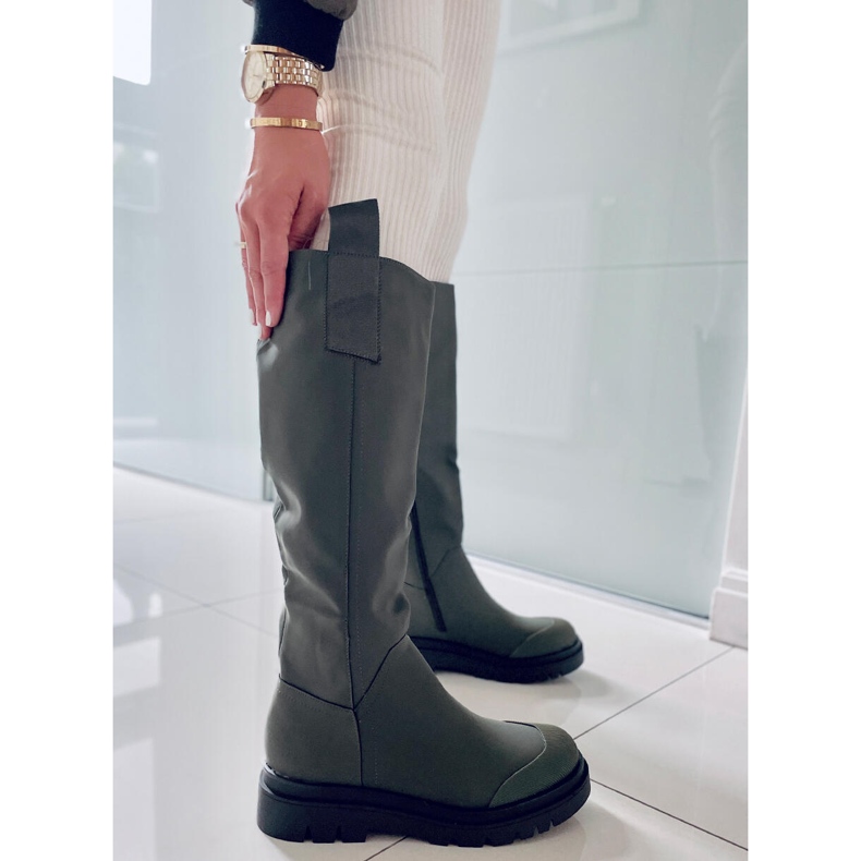 PA1 Ženske Gibbs Army Green čizme za jahanje zelena 1