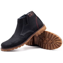 Olivier Muške čizme 815 crne kožne cipele crno 2