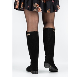 Olivier Modne kožne ženske izolirane čizme crne crne crno 2