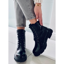 PA1 Lakirane čizme na vezanje Neila Blacka crna 1