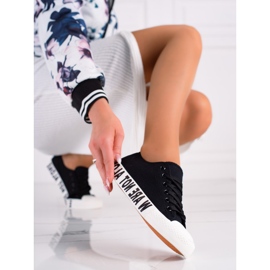 SHELOVET Crne modne tenisice crna 1