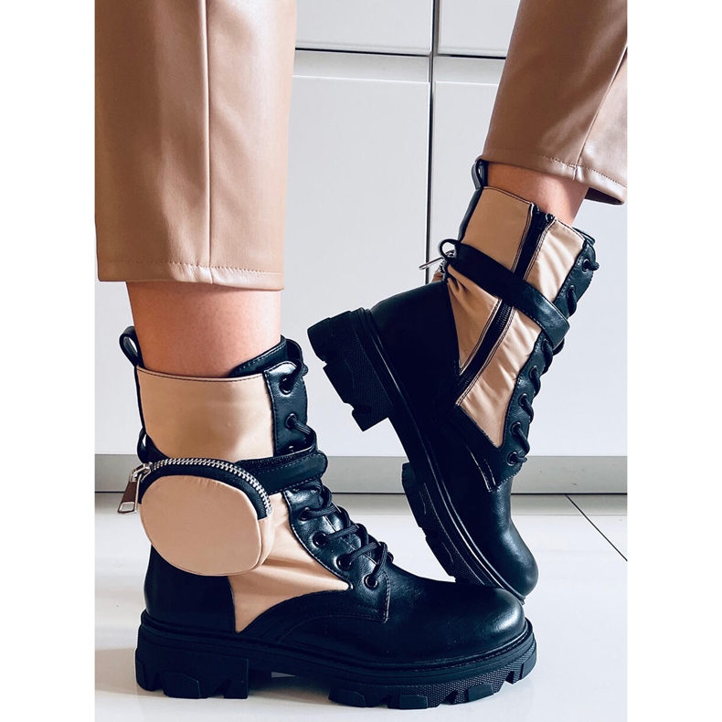 Čizme na vezanje Victor Beige bež 2