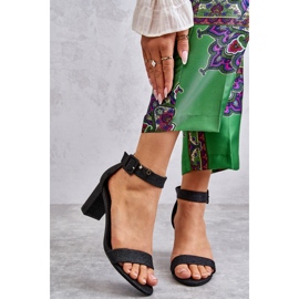 Sandale sa sjajnom petom crne Maxim crna 2